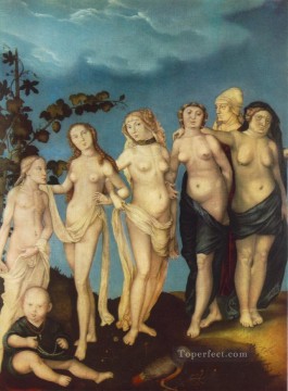  painter Oil Painting - The Seven Ages Of Woman Renaissance nude painter Hans Baldung